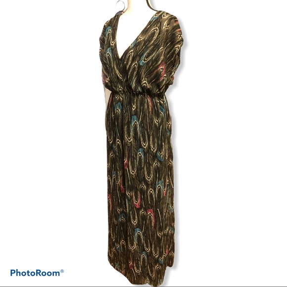 feather maxi dress